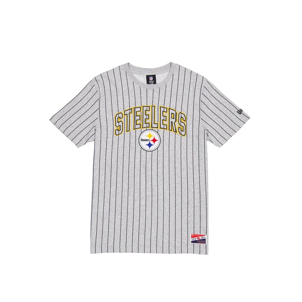 New Era Pittsburgh Steelers Throwback Gray Pinstripe T-Shirt - Size M